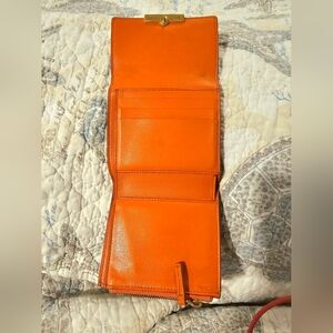 EUC Bottega Veneta tri-fold long wallet authentic nappa leather orange